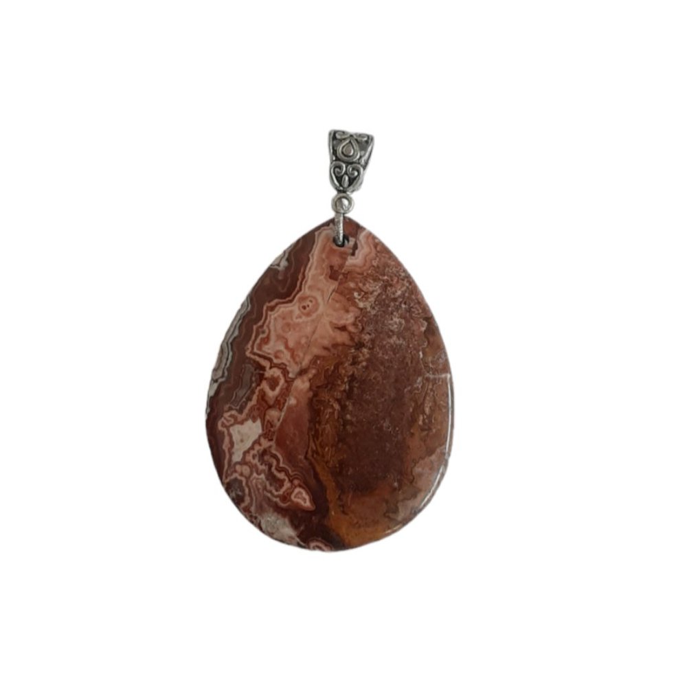 Crazy Lace Rosetta Stone Agate Pendant
